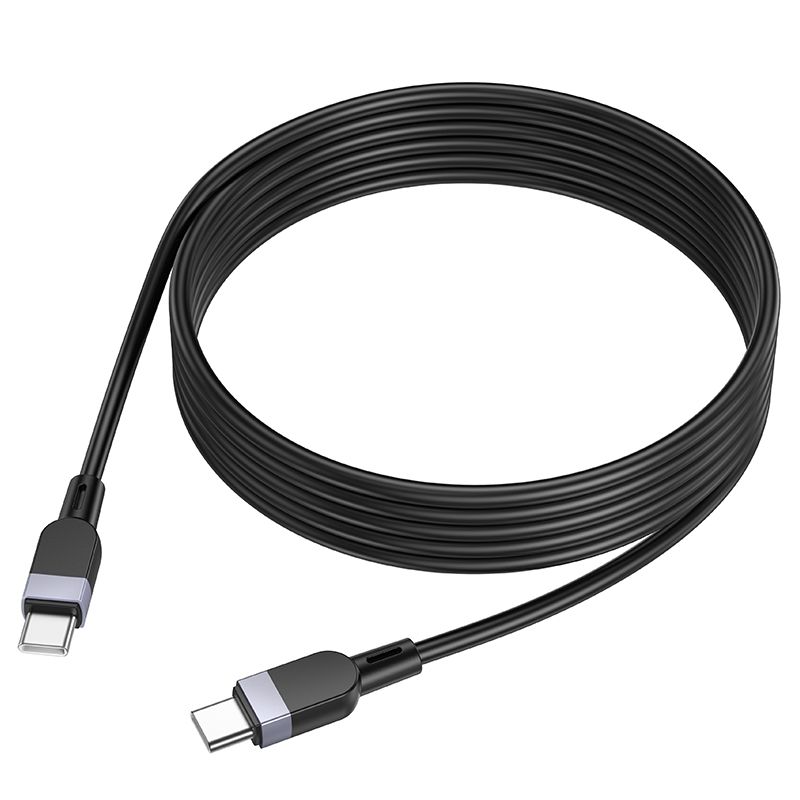Silicone Cable USB C to USB C Hoco 3A 60W 3 m X109 black