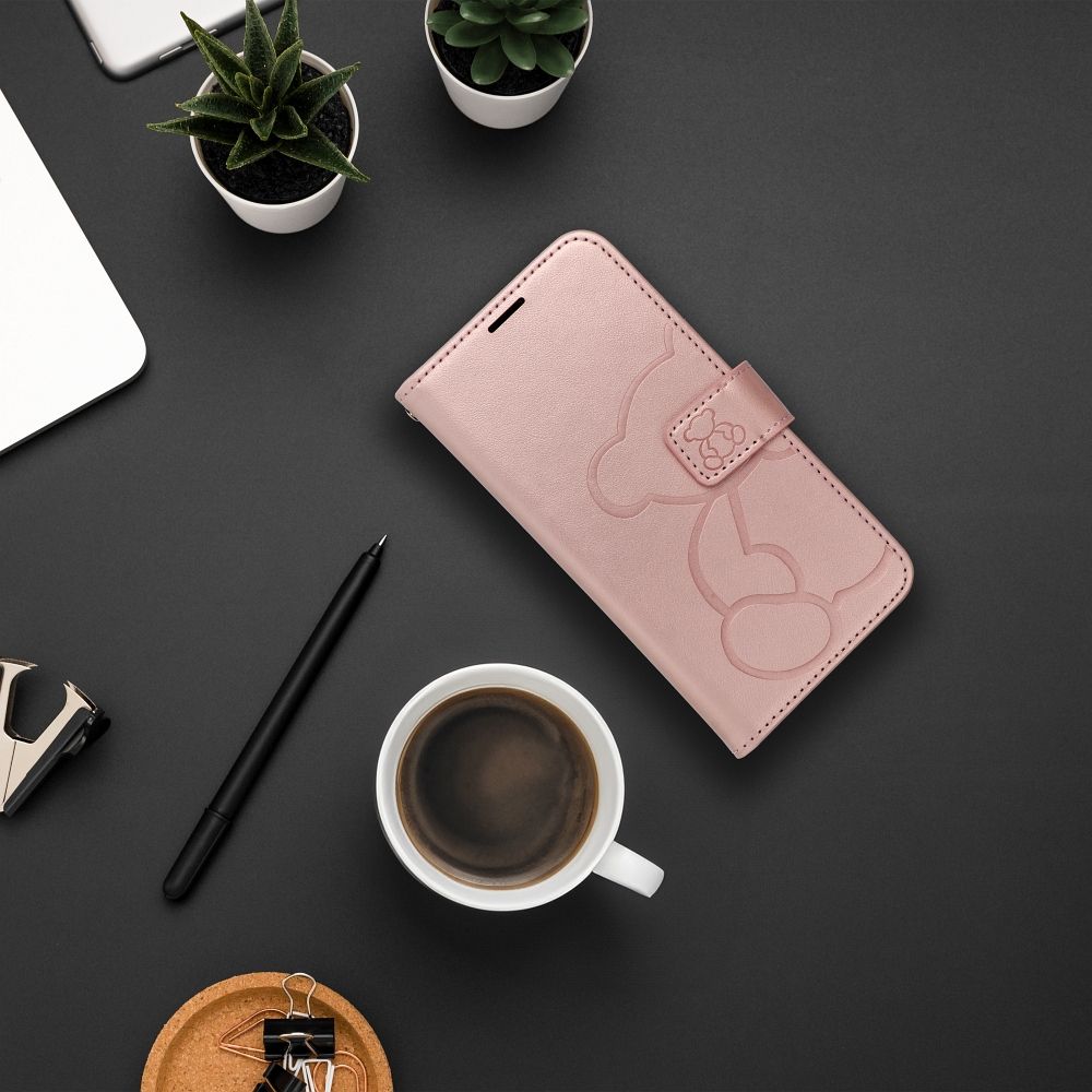 MEZZO Book case for SAMSUNG S26 Edge teddy bear rose gold