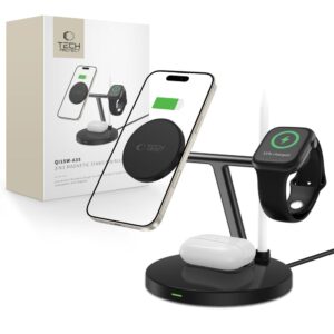 Tech-Protect QI15W-A35 3-in-1 Inductive Charger with MagSafe for Phone / AirPods / Apple Watch - Blackeng