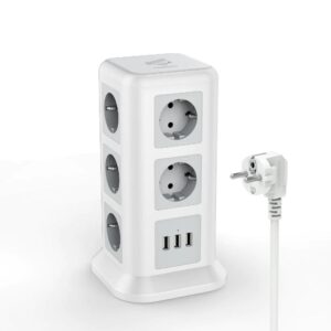 20177 TESSAN TPS01 ΠΟΛΥΜΠΡΙΖΟ ΔΑΠΕΔΟΥ 11 ΘΕΣΕΩΝ, 3 USB, ΓΚΡΙ/ΛΕΥΚΟ