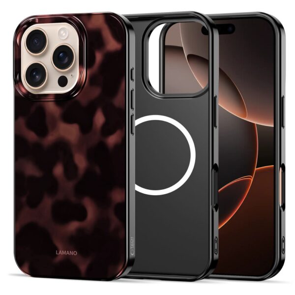 Tech-Protect Lamano MagSafe Case for iPhone 16 Pro Max - Black and Redeng