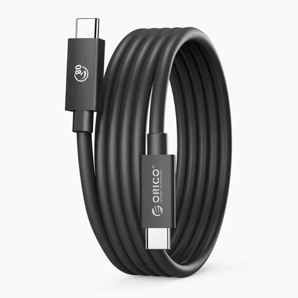 Orico USB4 Thunderbolt5 Cable 80Gbps 240W USB-C to USB-C 1.5m - Blackeng
