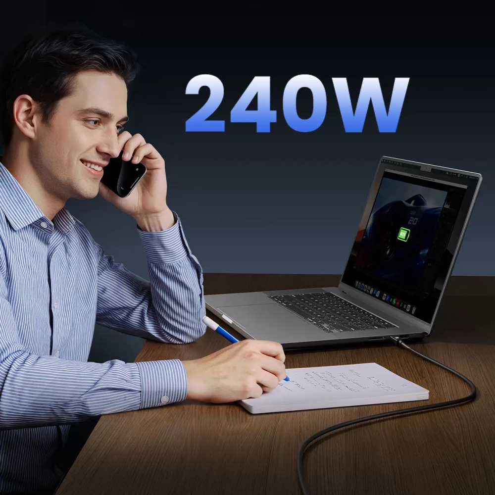 Orico USB4 Thunderbolt5 Cable 80Gbps 240W USB-C to USB-C 1.5m - Blackeng