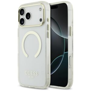 Guess Metal Outline MagSafe Case for iPhone 17 Pro Max - Goldeng