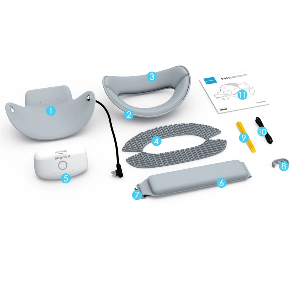 BoboVR P4S Head Strap with Battery for PICO 4 Ultra and Ultra Enterprise - Grayeng