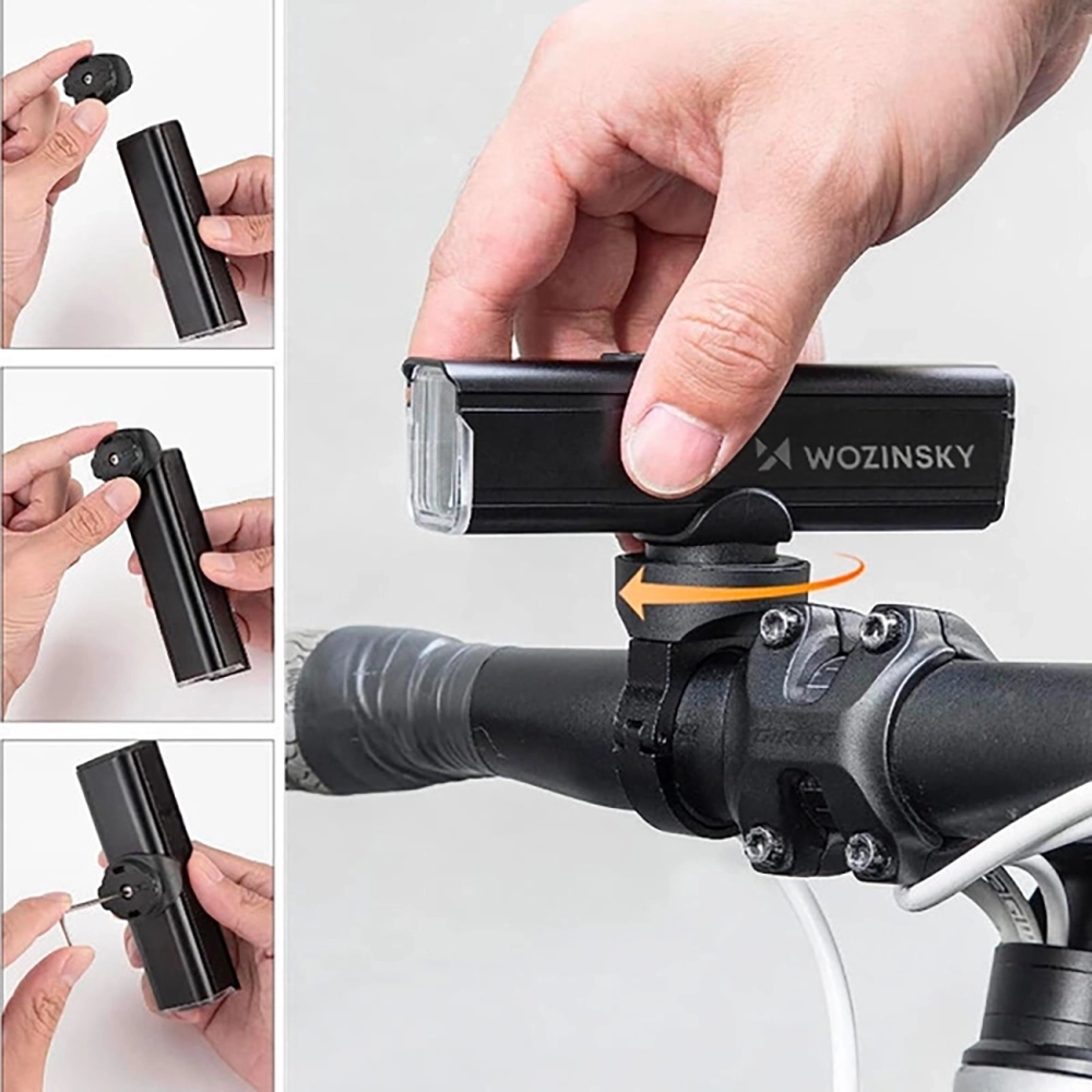 Wozinsky WSBLB3 Front (1000 lm) and Rear USB-C Bike Light Set - Blackeng