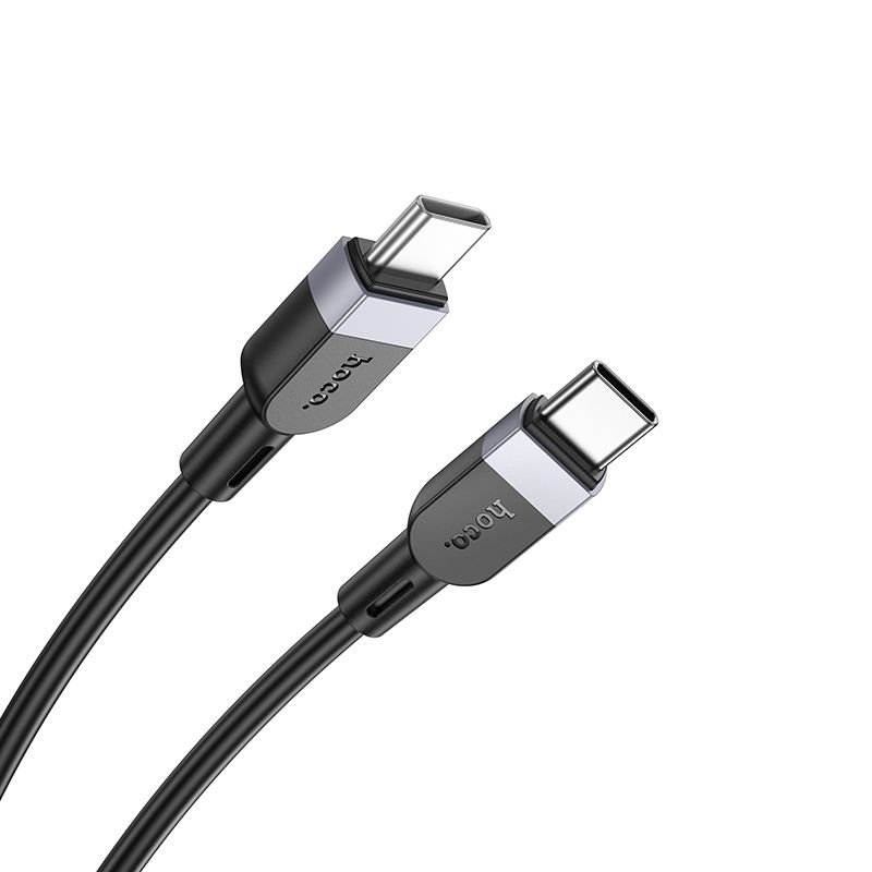 Silicone Cable USB C to USB C Hoco 3A 60W 1 m X109 black