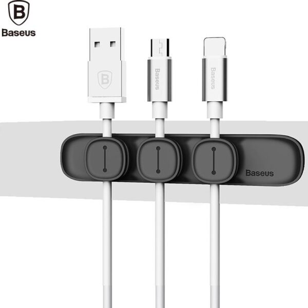 BASEUS LITE SERIES PEAS, ΚΛΙΠ ΟΡΓΑΝΩΣΗΣ ΚΑΛΩΔΙΩΝ, ΜΑΥΡΟ