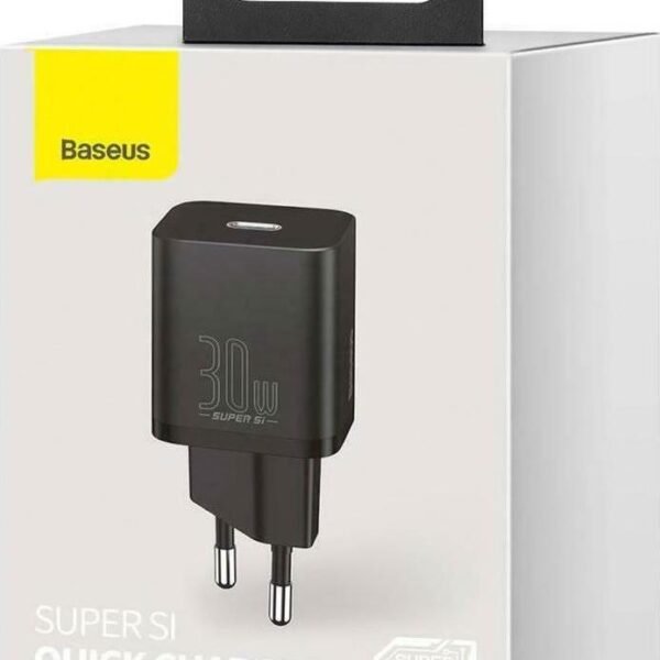 31864 BASEUS SUPER SΙ, ΦΟΡΤΙΣΤΗΣ ΓΡΗΓΟΡΗΣ ΦΟΡΤΙΣΗΣ, 1 ΘΥΡΑ, 30W, ΜΑΥΡΟΣ