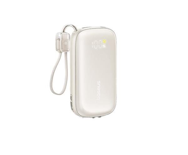 BASEUS ENERFILL FC21 QPOW3 ULTRA, POWERBANK, 10000MAh, ΜΕ ΑΠΟΣΠΩΜΕΝΟ ΚΑΛΩΔΙΟ LIGHTNING, 45W, ΜΕ ΨΗΦΙΑΚΗ ΟΘΟΝΗ, ΤΙΤΑΝΙΟ