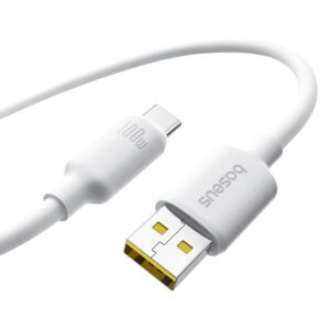 BASEUS FOAMED SILICONE, ΚΑΛΩΔΙΟ ΓΡΗΓΟΡΗΣ ΦΟΡΤΙΣΗΣ, TYPE-C, 100W, 1M, ΛΕΥΚΟ