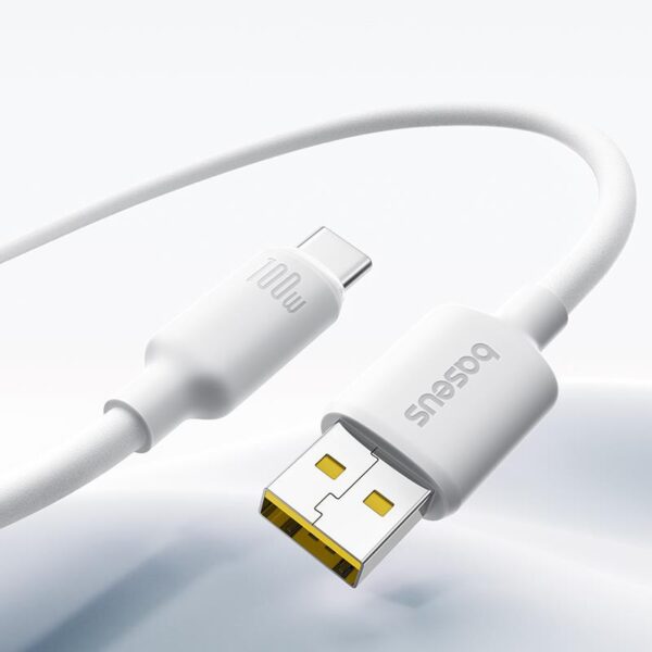 32555 BASEUS FOAMED SILICONE, ΚΑΛΩΔΙΟ ΓΡΗΓΟΡΗΣ ΦΟΡΤΙΣΗΣ, TYPE-C, 100W, 2M, ΛΕΥΚΟ