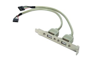 CABLEXPERT DUAL USB 2.0 RECEPTACLE ON BRACKET
