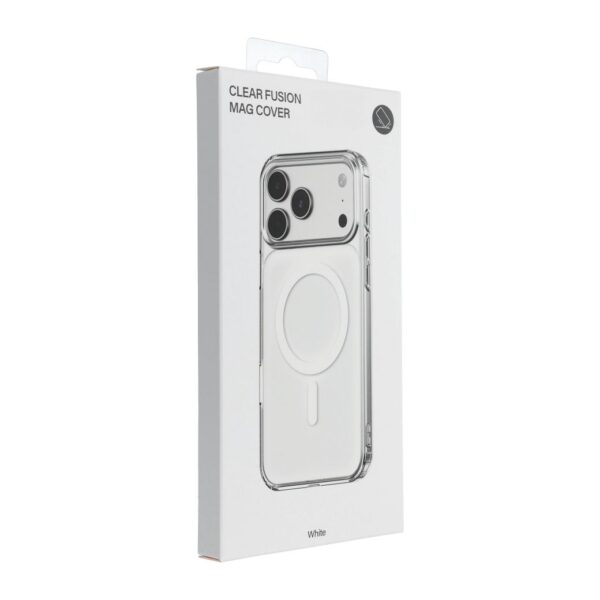 CLEAR FUSION MAG COVER Case compatible with MagSafe for IPHONE 16 white