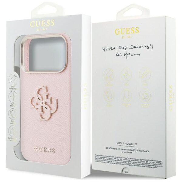 Guess HC PU FW RESIN LOGO PINK case for iPhone 17 Pro Max 6,9"
