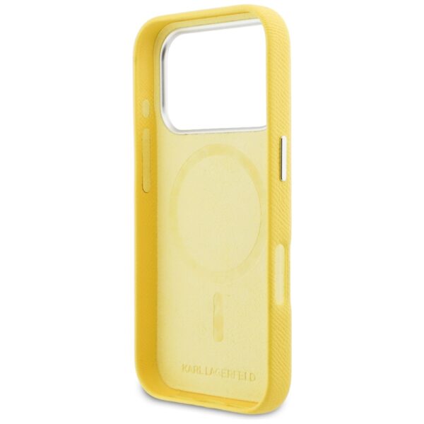 Karl Lagerfeld case for iPhone 17 Pro Max 6,9" HC MAGSAFE PU FW W/ K&C HEAD PIN YELLOW