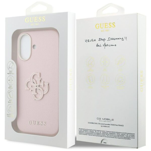 Guess HC PU FW RESIN LOGO PINK case for iPhone 17 Pro 6,3"
