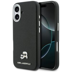 Karl Lagerfeld case for iPhone 17 6,3" HC MAGSAFE PU FW W/ K&C HEAD PIN BLACK