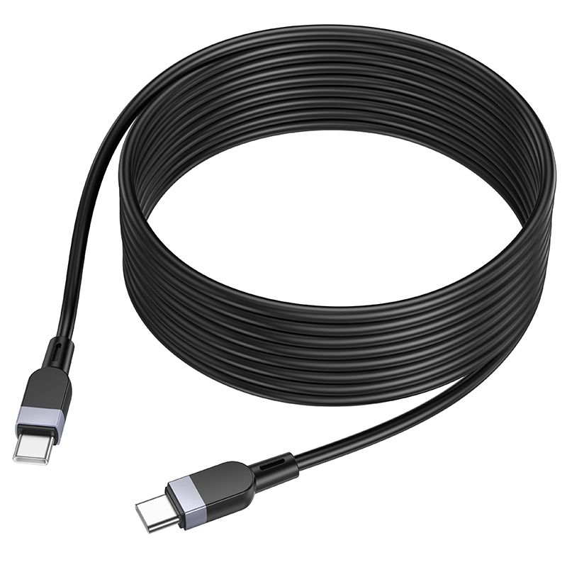 Silicone Cable USB C to USB C Hoco 3A 60W 2 m X109 black