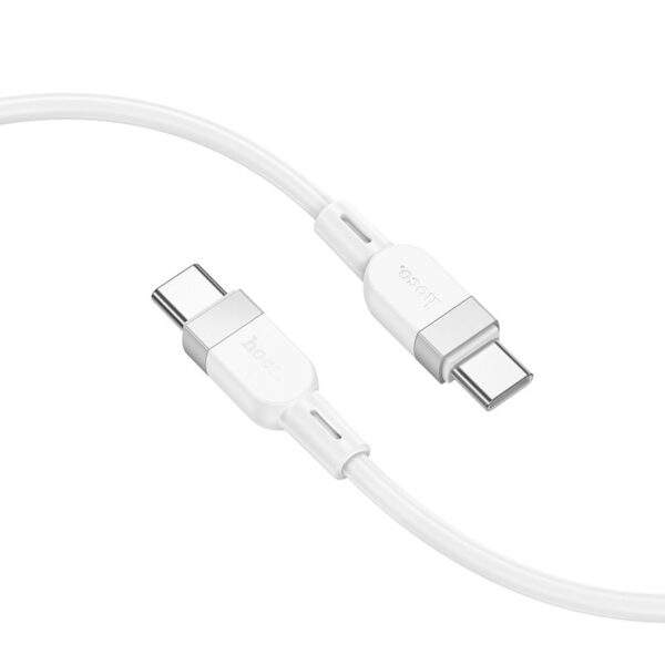 Silicone Cable USB C to USB C Hoco 3A 60W 1 m X109 white