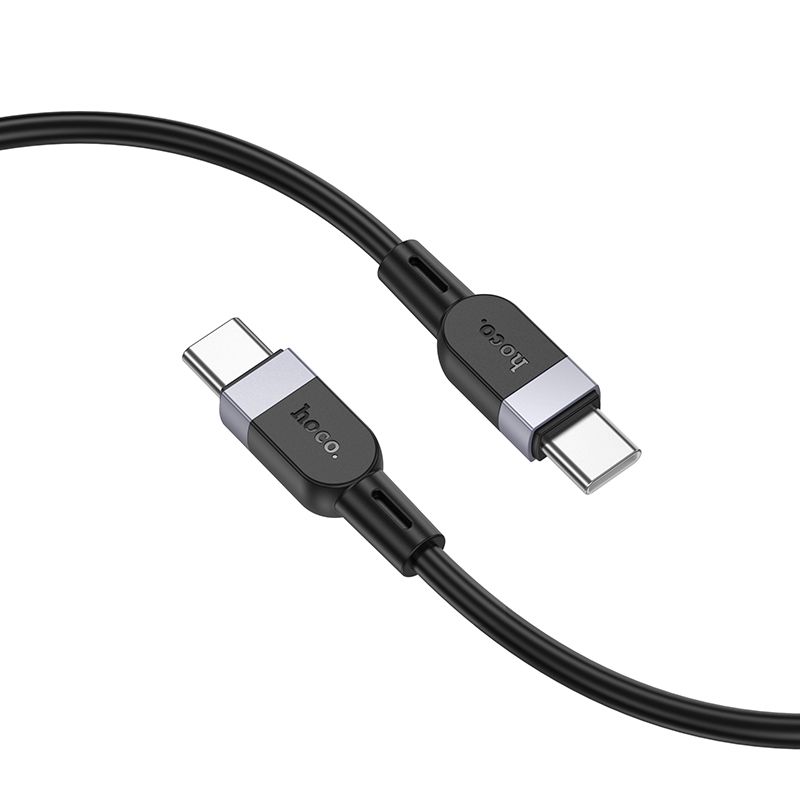 Silicone Cable USB C to USB C Hoco 3A 60W 2 m X109 black