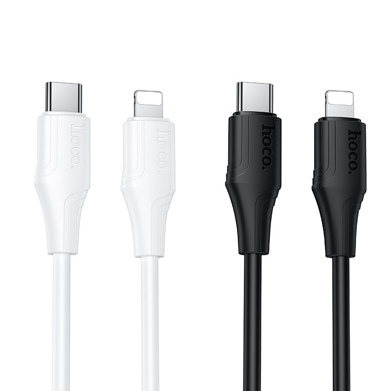 Silicone Cable USB C to Lightning Hoco 27W 1 m X124 white