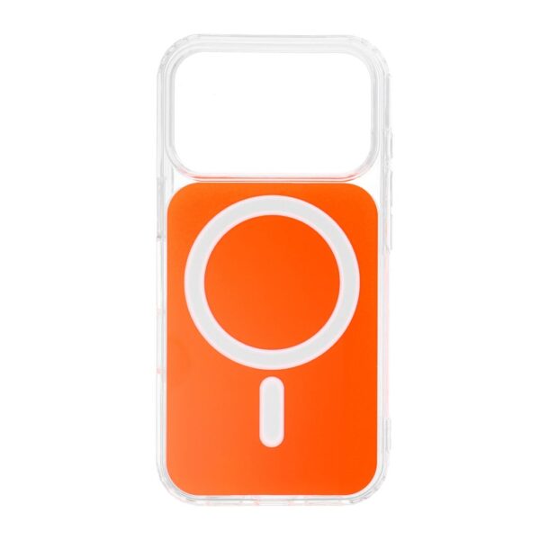 CLEAR FUSION MAG COVER Case compatible with MagSafe for IPHONE 17 Pro hermes orange