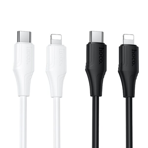 Silicone Cable USB C to Lightning Hoco 27W 1 m X124 black