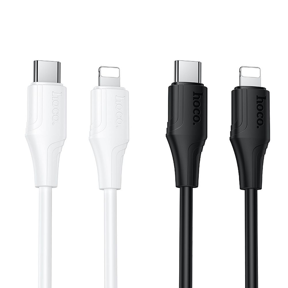 Silicone Cable USB C to Lightning Hoco 27W 1 m X124 black