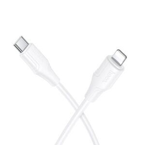 Silicone Cable USB C to Lightning Hoco 27W 1 m X124 white