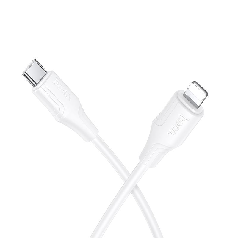 Silicone Cable USB C to Lightning Hoco 27W 1 m X124 white