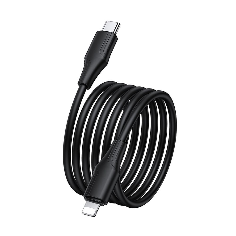 Silicone Cable USB C to Lightning Hoco 27W 1 m X124 black