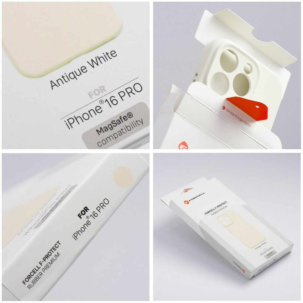 Case for iPhone 15 PRO MAX Forcell F-Protect Rubber Premium compatible with MagSafe antique white