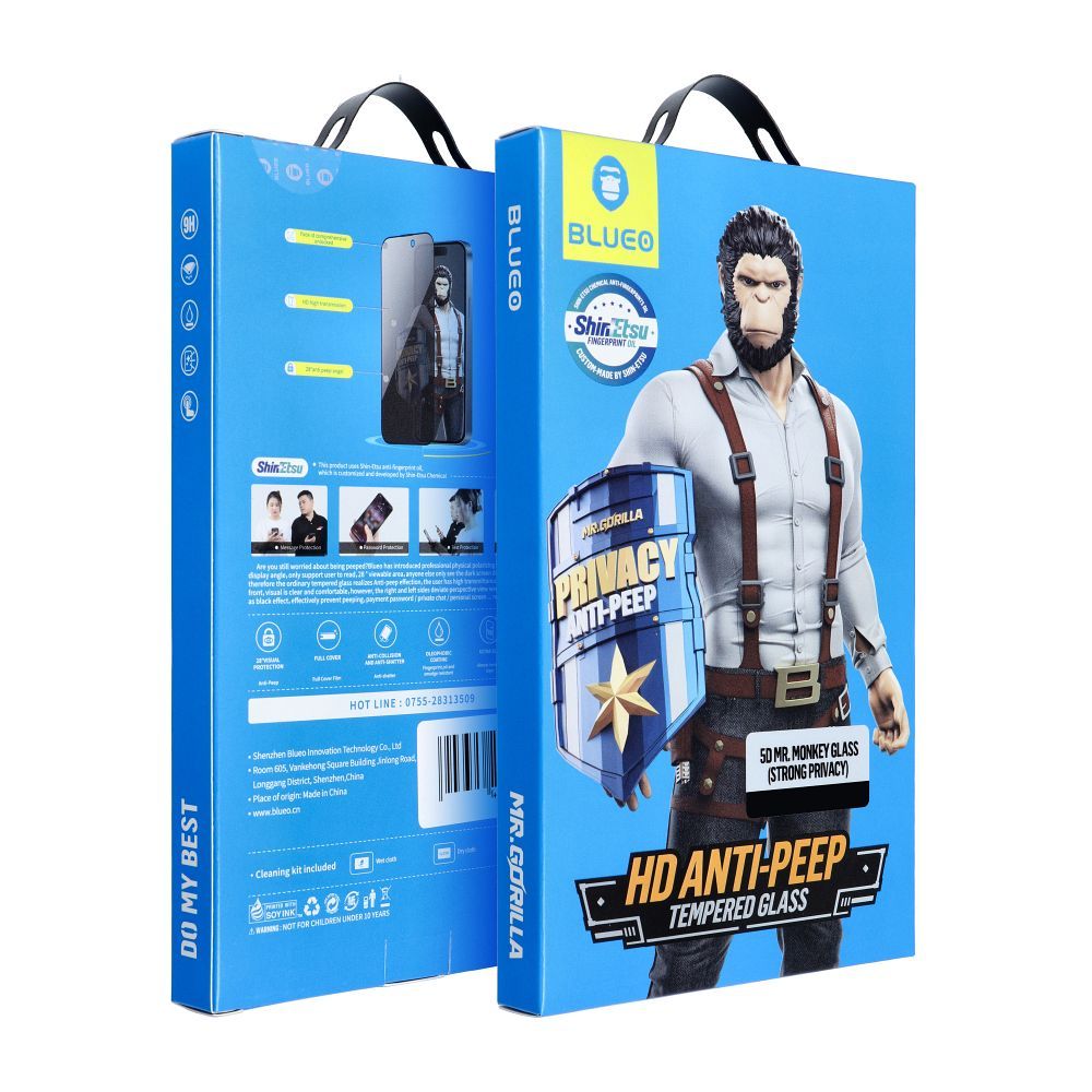 5D Mr. Monkey Glass - for Samsung Galaxy S26 Plus black (Strong Privacy)