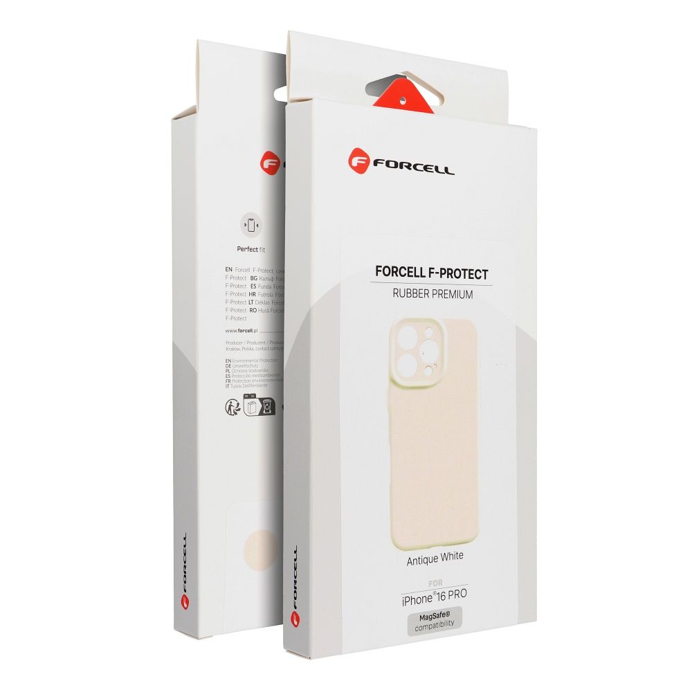 Case for iPhone 15 PRO Forcell F-Protect Rubber Premium compatible with MagSafe antique white
