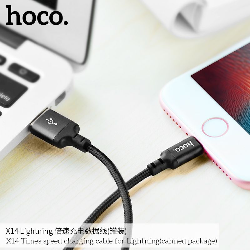 Cable USB A to Lightning Hoco 1 m X14 black