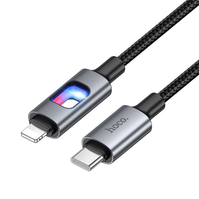 LED Cable USB C to Lightning Hoco PD 27W 1,2 m U144 black