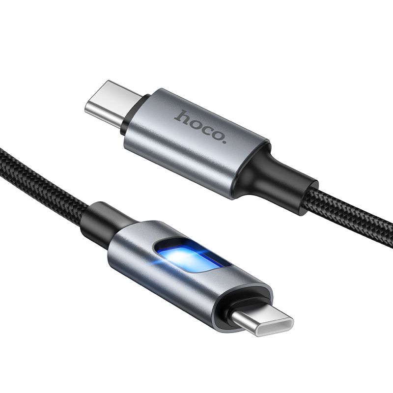LED Cable USB C to USB C Hoco 3A 60W 1,2 m U144 black
