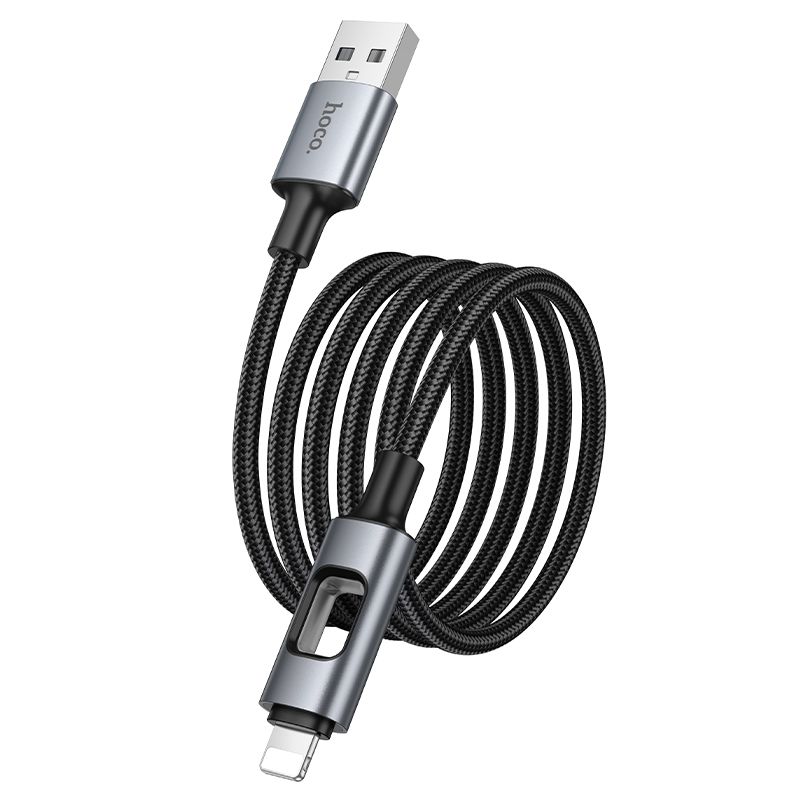 LED Cable USB A to Lightning Hoco 2,4A 1,2 m U144 black