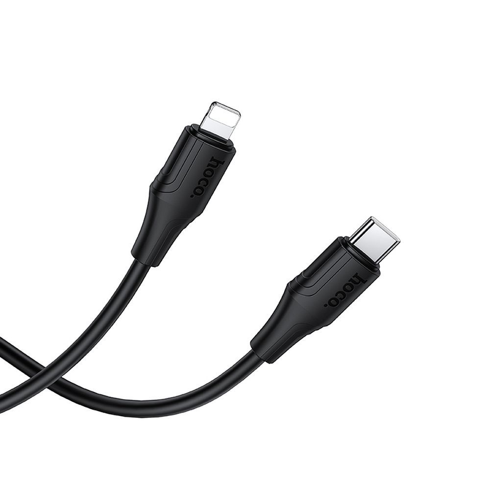 Silicone Cable USB C to Lightning Hoco 27W 1 m X124 black