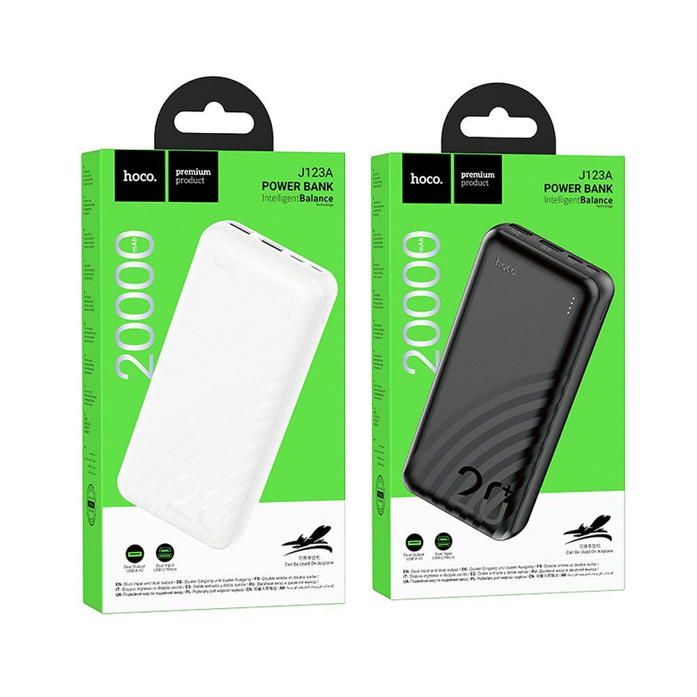 d77a6d26846047fe3c6c8f804d0c404d HOCO powerbank 20000 mAh 2A J123A black