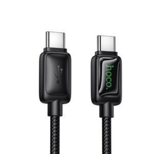 Cable with LCD USB C to USB C Hoco 3A 60W 1,2 m U146 black