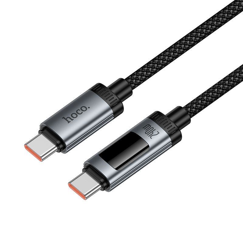 Data Cable with digital display USB C to USB C Hoco PD 6A 240W 1,2 m U148 black