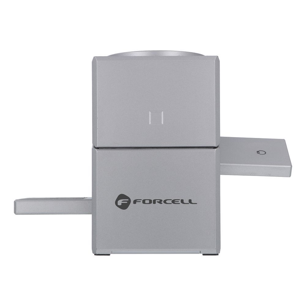 Wireless charger Forcell F-Energy 3in1 Rotation Cube Qi2 compatible with MagSafe (F-06) silver