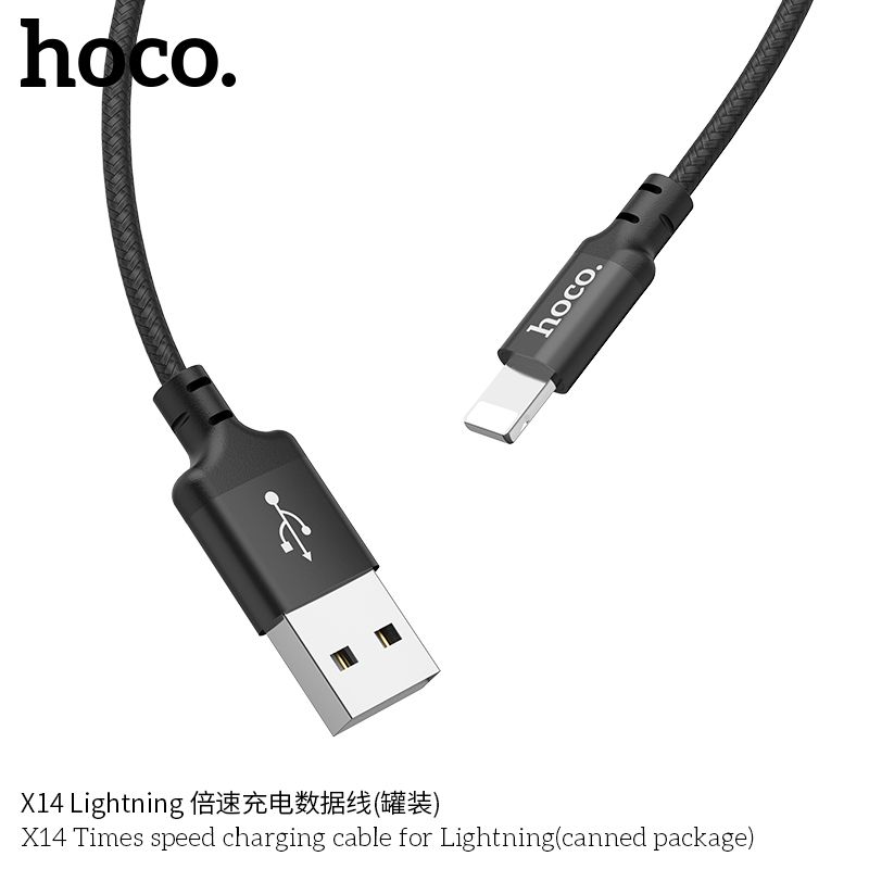 Cable USB A to Lightning Hoco 1 m X14 black