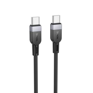Silicone Cable USB C to USB C Hoco 3A 60W 3 m X109 black