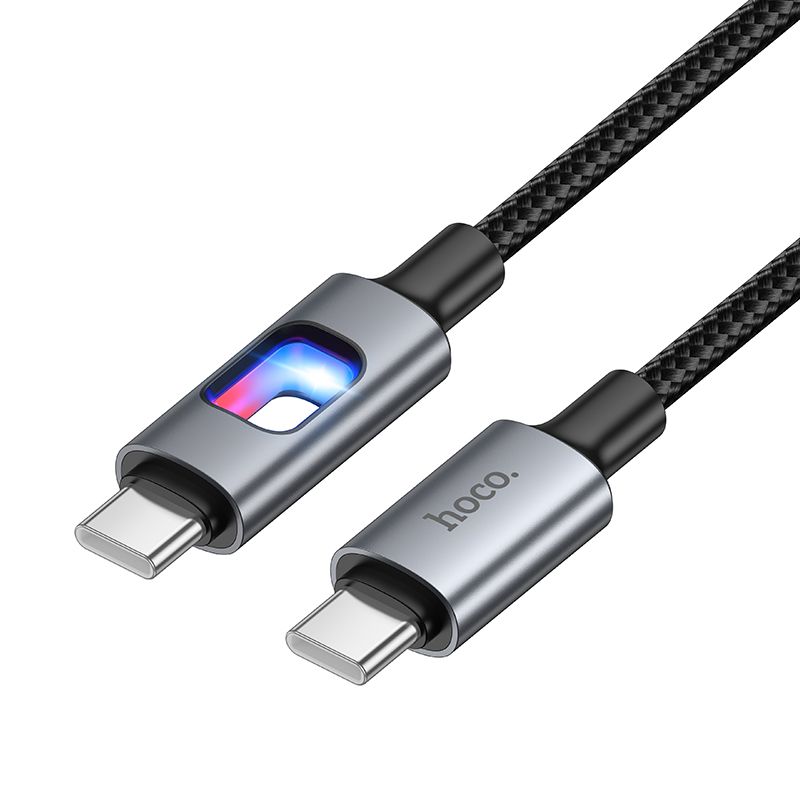 LED Cable USB C to USB C Hoco 3A 60W 1,2 m U144 black